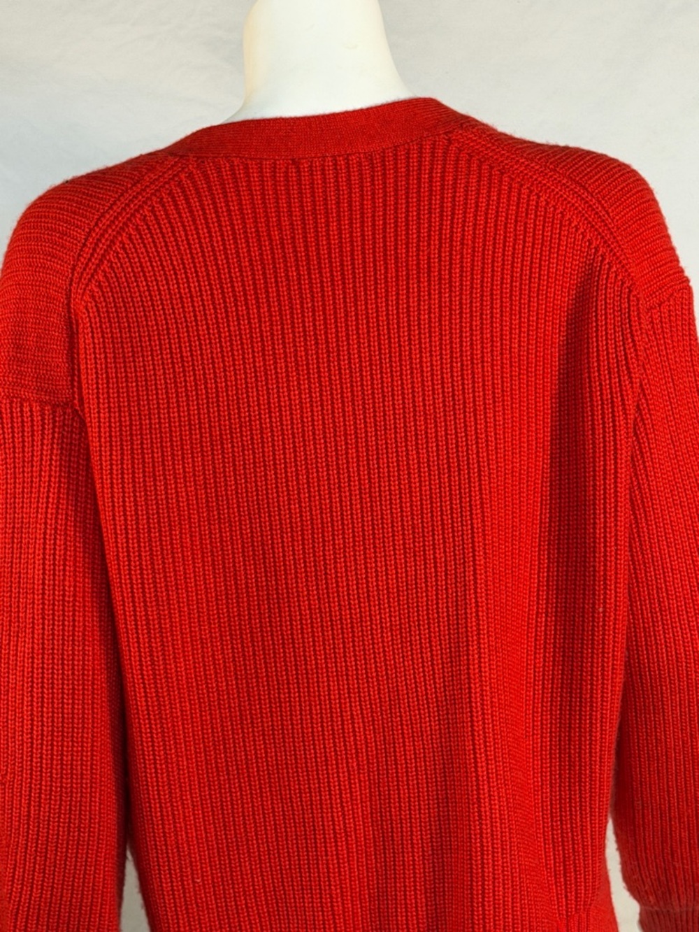 Lilla P Red Ribbed V-Neck Button Cardigan - Picture 8 of 10